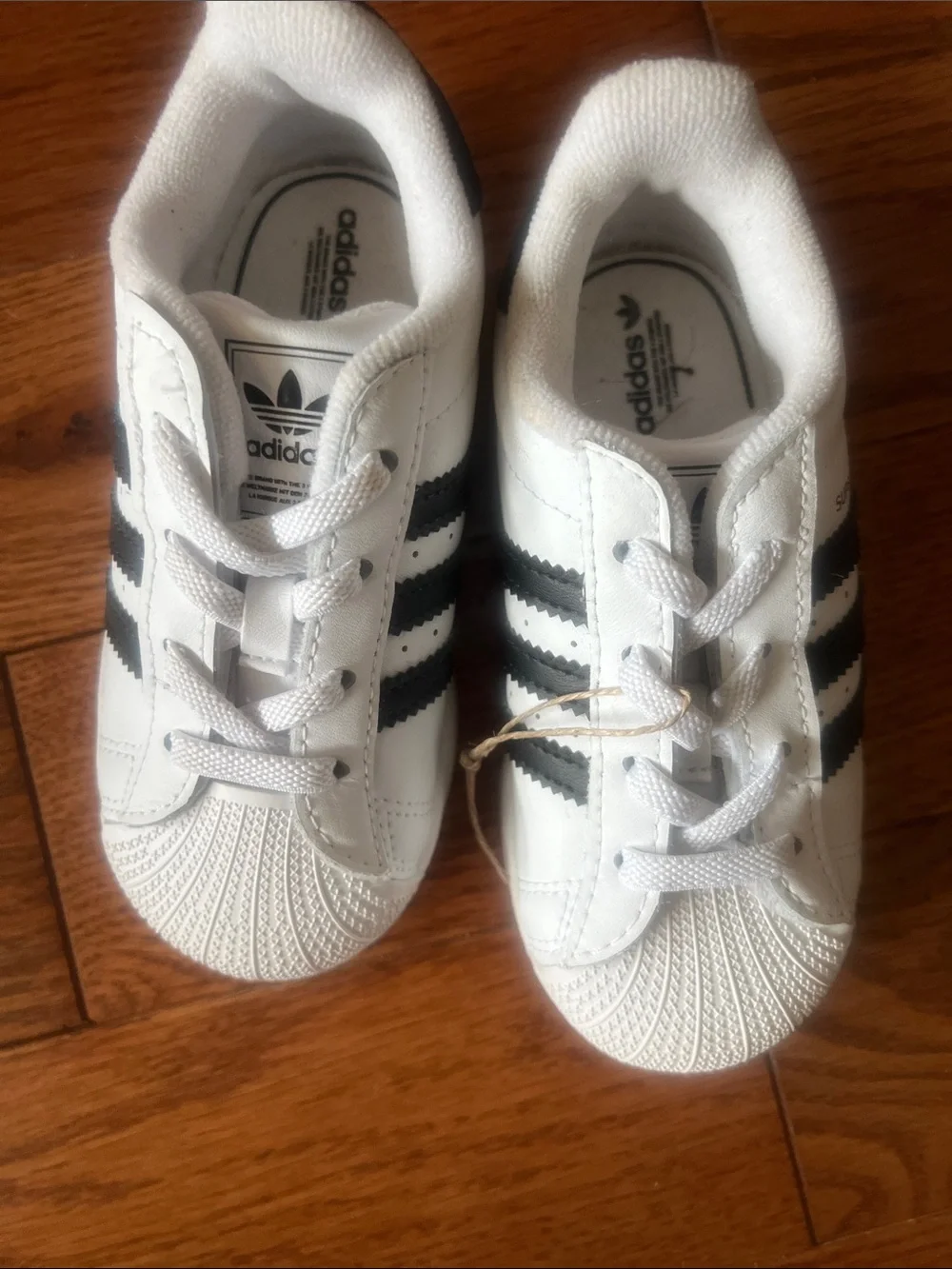adidas Kids White and Black Superstar Sneakers